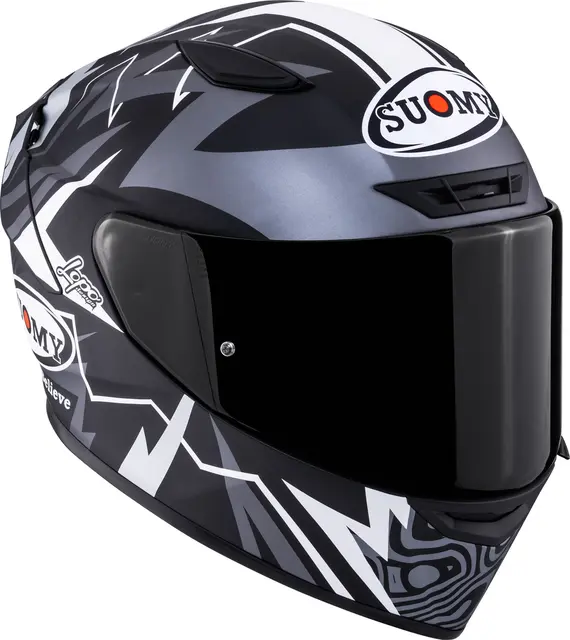 Suomy Track-1 Sam Lowes 2025 M.Sort  M Racinghjelm Ventilert 3komponent fiber 