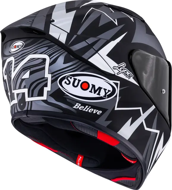 Suomy Track-1 Sam Lowes 2025 M.Sort  M Racinghjelm Ventilert 3komponent fiber 