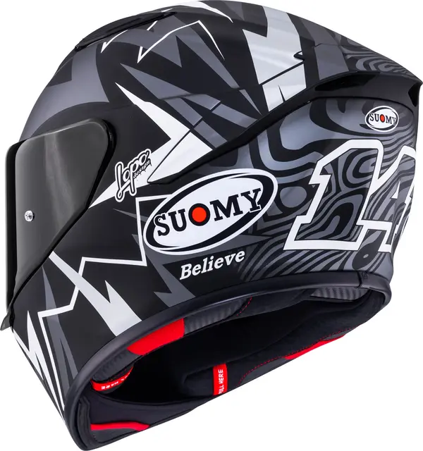 Suomy Track-1 Sam Lowes 2025 M.Sort  M Racinghjelm Ventilert 3komponent fiber 