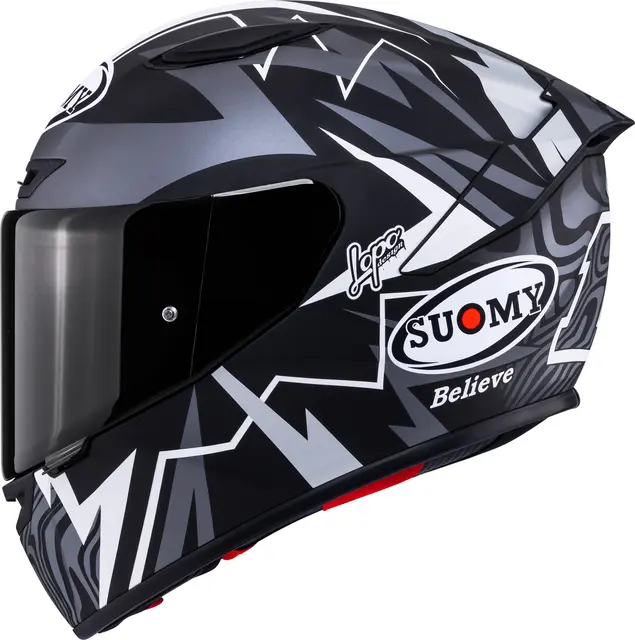 Suomy Track-1 Sam Lowes 2025 M.Sort  M Racinghjelm Ventilert 3komponent fiber 