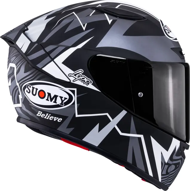 Suomy Track-1 Sam Lowes 2025 M.Sort  M Racinghjelm Ventilert 3komponent fiber 