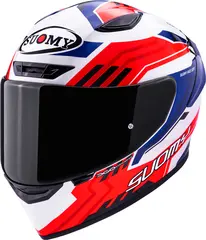 Suomy Track-1 Framework Hvit/Rød/blå  M Racinghjelm Ventilert 3komponent fiber