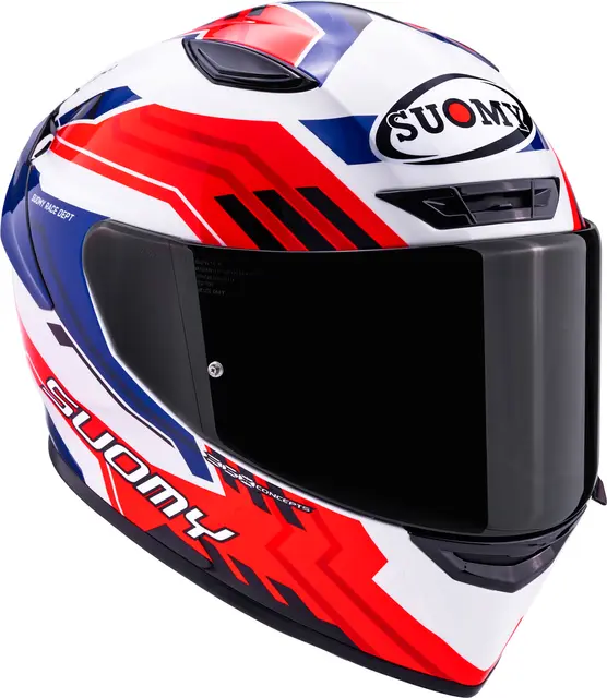 Suomy Track-1 Framework Hvit/Rød/blå  M Racinghjelm Ventilert 3komponent fiber 