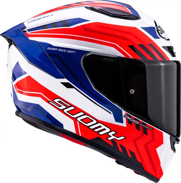 Suomy Track-1 Framework Hvit/Rød/blå  M Racinghjelm Ventilert 3komponent fiber 