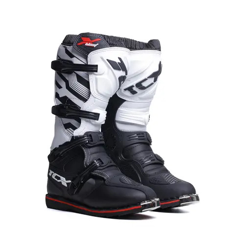 TCX X-Blast Sort/hvit/rød Klassisk MX-støvel m/Ståltupp 4 spenner