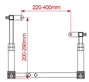 UNIT Motorstativ 50-450cc Sort Stål, Justerbar i lengde/høyde. 
