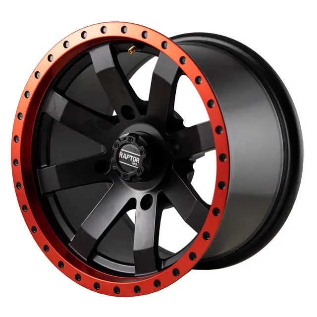 Raptor Felg 8" Matt Sort / Rød 