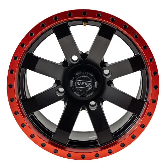 Raptor Felg 8" Matt Sort / Rød 