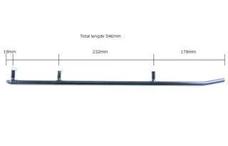 Styreskinne Lynx, St&#229;l Total lengde 446mm, 28mm bolter