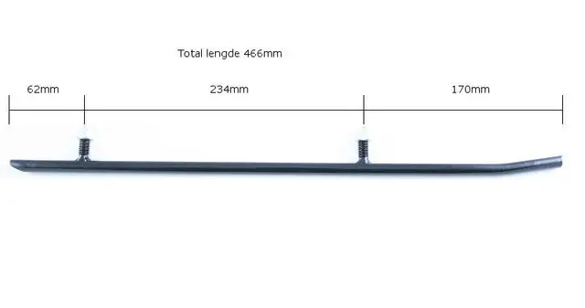 Styreskinne Lynx, Stål - 5344021 Total lengde 466mm, 23mm bolter 