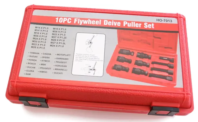 Svinghjulsavdrager Kit - Pro Kit med et utvalg avdragere fra M14-M28 
