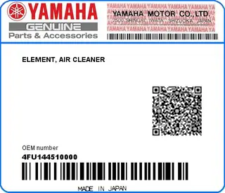 Yamaha Luftfilter TDR125 00-02 Yamaha Originaldel