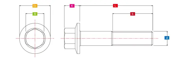 ZETA Gr5-TI Forgh Flange Bolt M8 P1.25 35mm 