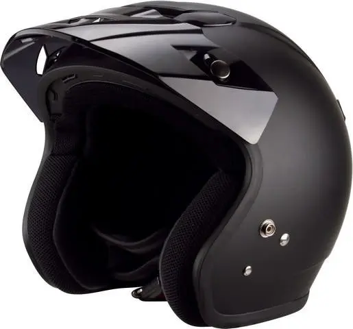 Zeus 381 Hjelm - Matt Sort, 56/S MC halvhjelm 