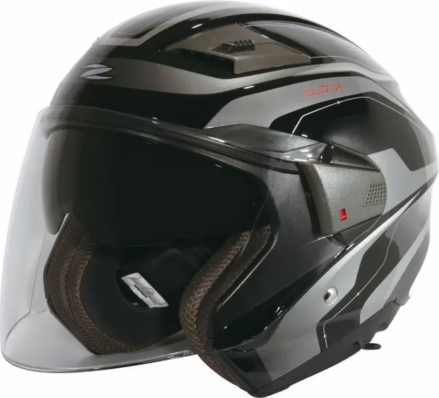 Zeus 611 Hjelm - TT2 Sort 56/S MC halvhjelm m/solvisir 