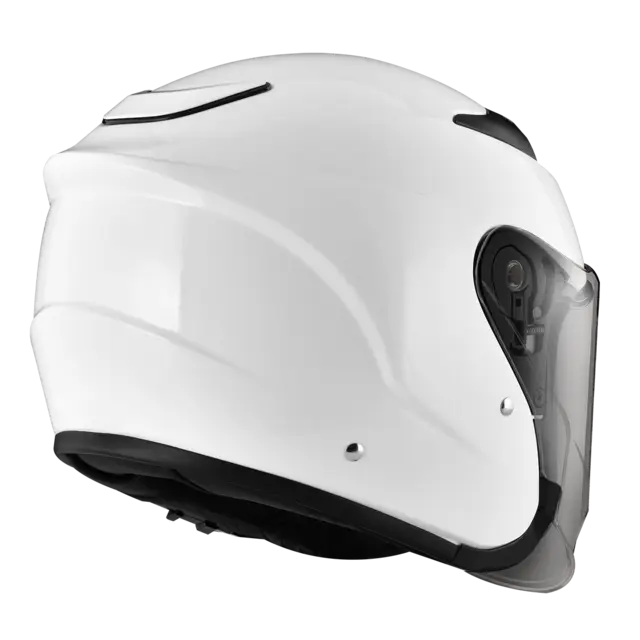 Zeus 630 Hjelm - Blank Hvit, 60/L MC halvhjelm, m/solvisir! 