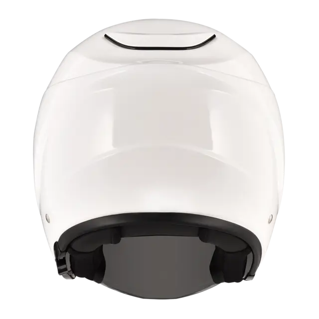 Zeus 630 Hjelm - Blank Hvit, 60/L MC halvhjelm, m/solvisir! 