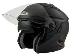 Zeus Jet 613E - Matt Sort, S/56 Ny halvhjelm m/solvisir