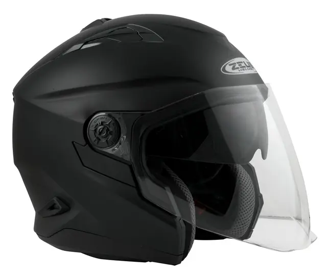 Zeus Jet 613E - Matt Sort, S/56 Ny halvhjelm m/solvisir 