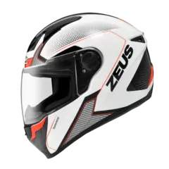 Zeus 811 Moped/MC Hjelm - Hvit R&#248;d, M/58 MC/mopedhjelm i polycarbonat Blank