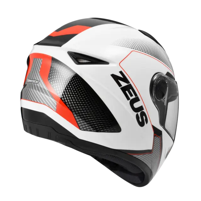 Zeus 811 Moped/MC Hjelm - Hvit Rød, M/58 MC/mopedhjelm i polycarbonat Blank 